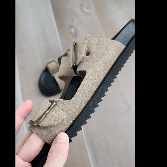 Aquatalia luxe suede and leather men's sandal, Men's size 9. NIB New In Box - Picture 4 of 5